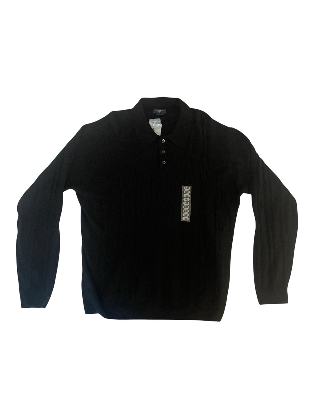 NWT Dockers Men's XL Long Sleeve Ribbed Knit Polo Sweater